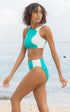 Banda Sport Luxe Bikini Top White & Teal